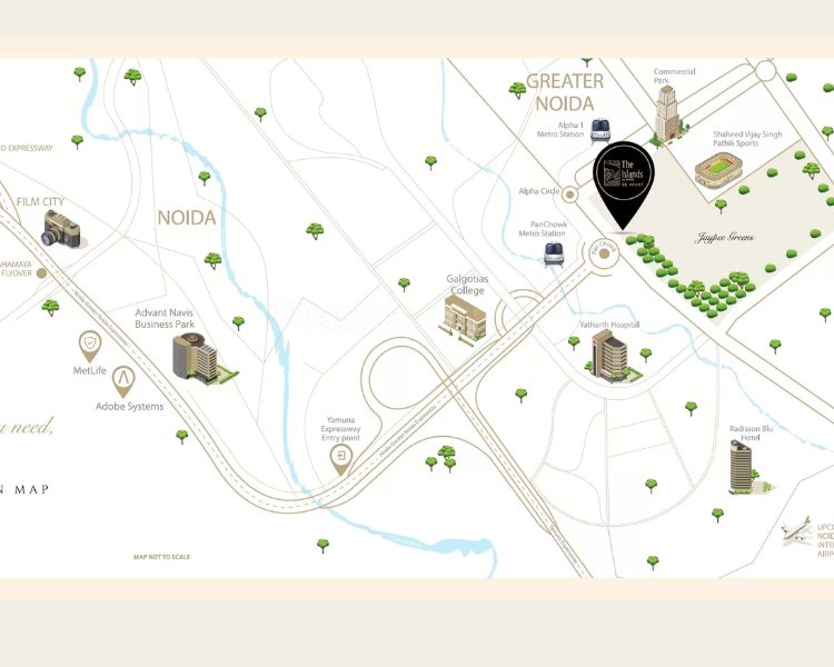 Gaurs The Islands Jaypee Greens Greater Noida Location Map