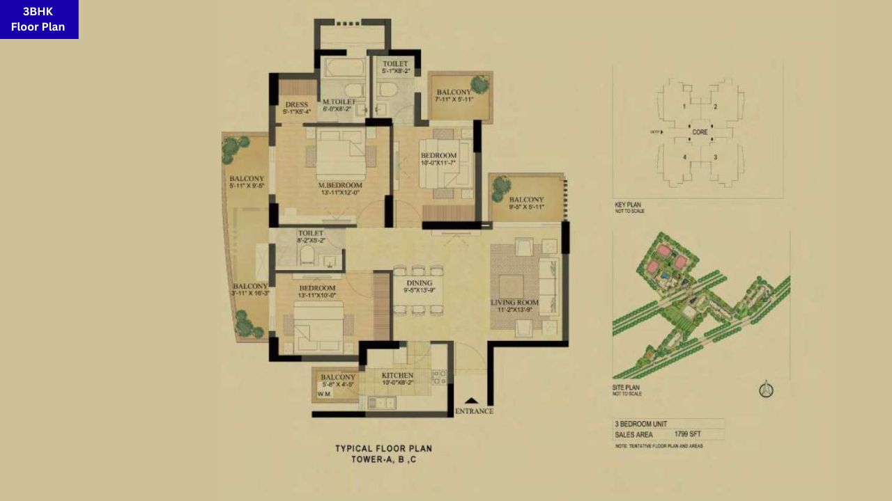DLF The Primus 3BHK Floor Plan