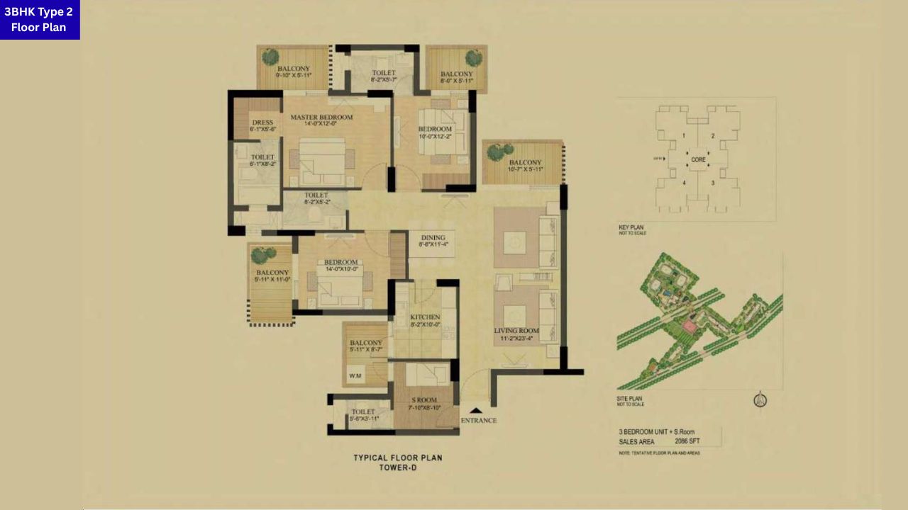 DLF The Primus 3BHK Type 2 Floor Plan