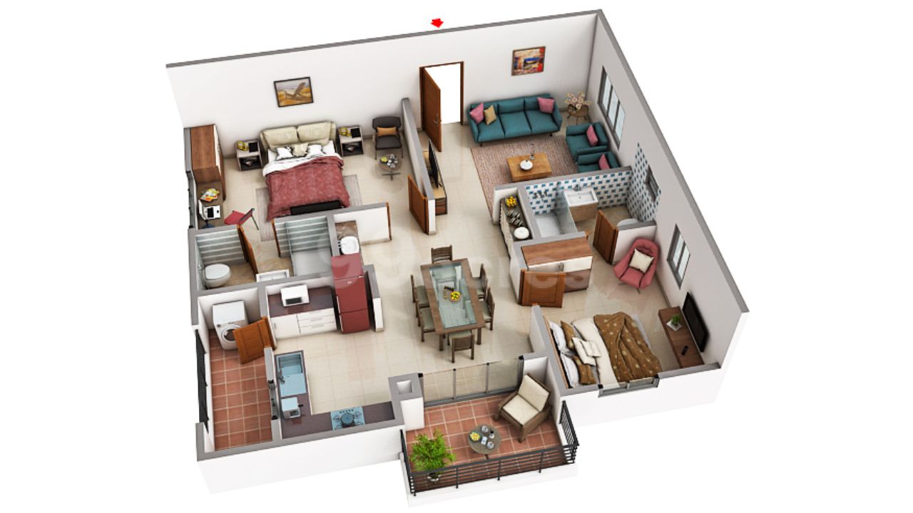 Rajapushpa Provincia Narsingi Hyderabad Floor Plan 2 BHK