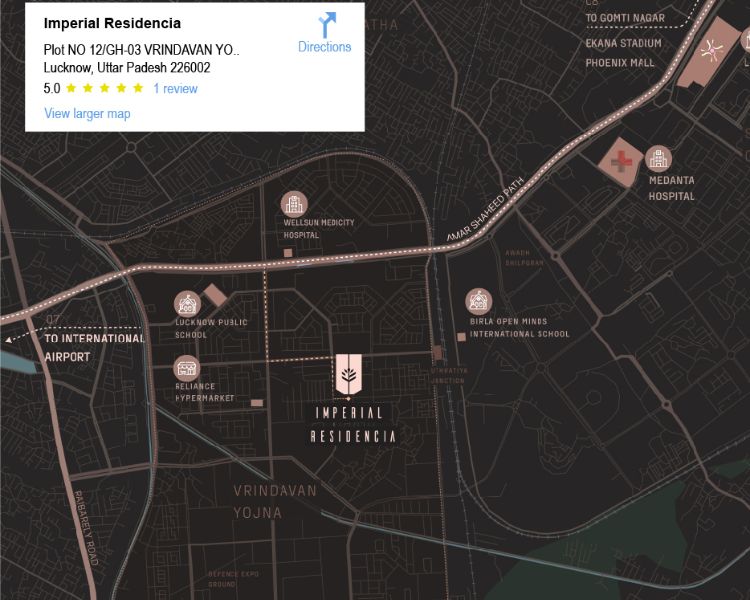 Gandharva Imperial Residencia Vrindavan Yojna Lucknow Location Map 