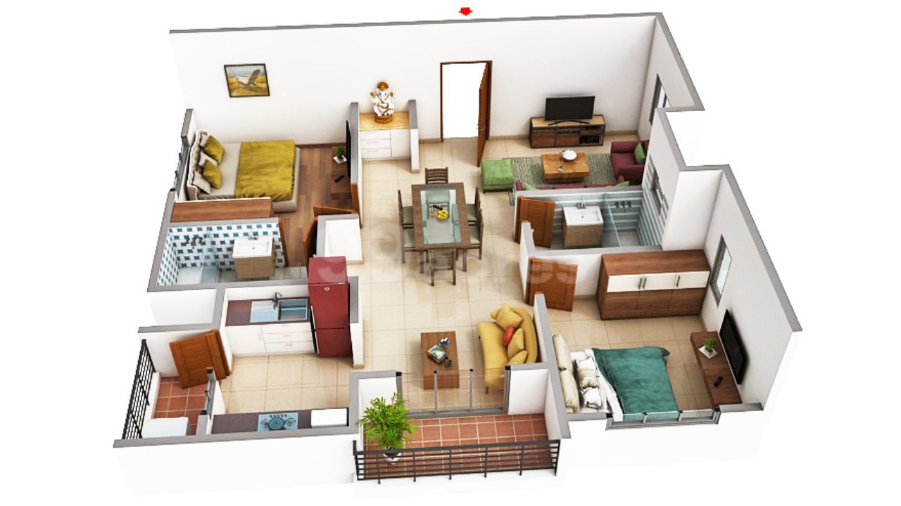 Cybercity Westbrook Kokapet Hyderabad Floor Plan 2 BHK