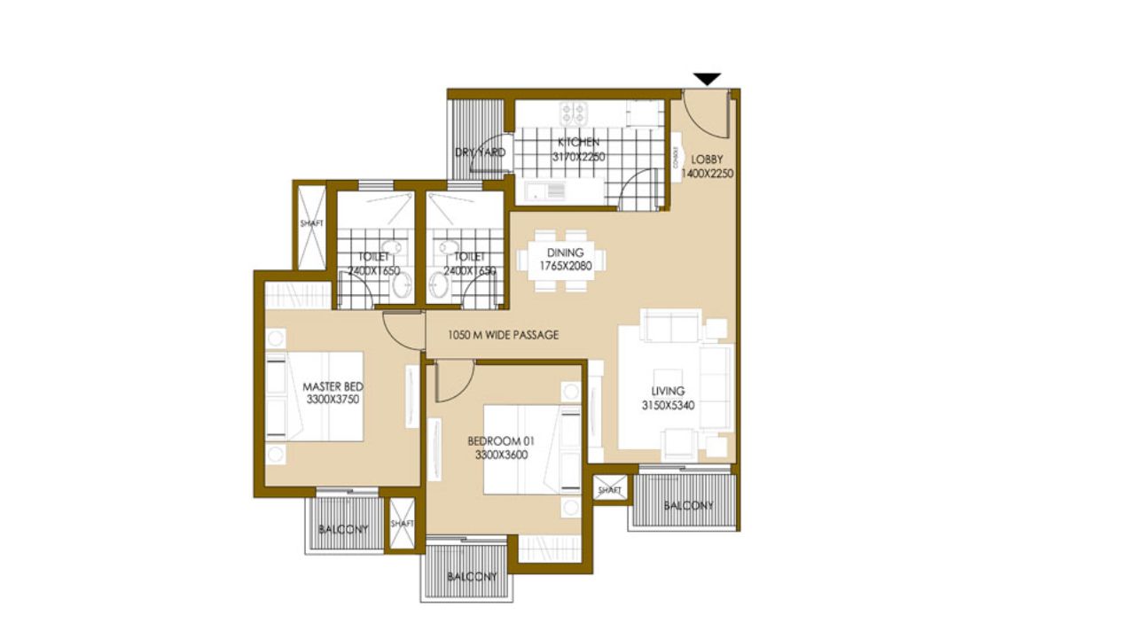 ATS Greens I Floor Plan 2 BHK