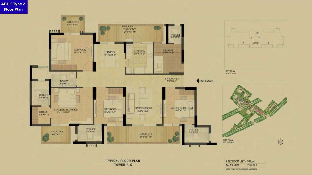 DLF The Primus 4BHK Type 2 Floor Plan
