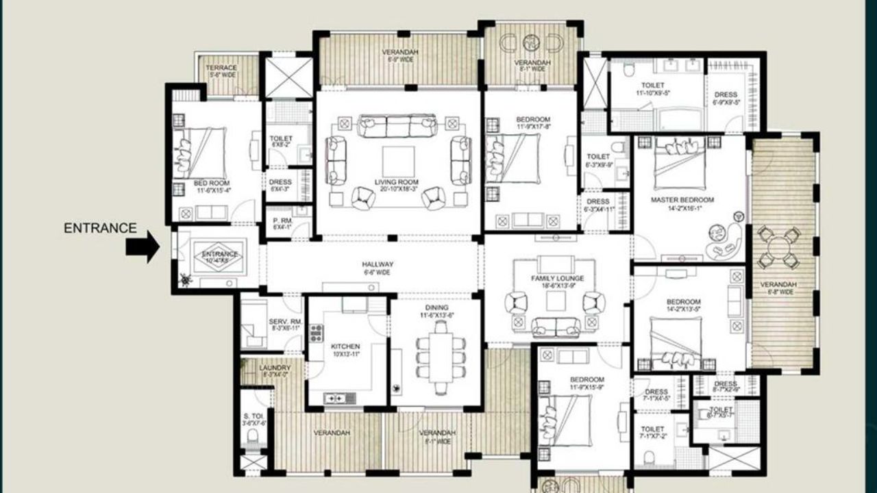 Emaar MGF Marvel Floor Plan 5BHK