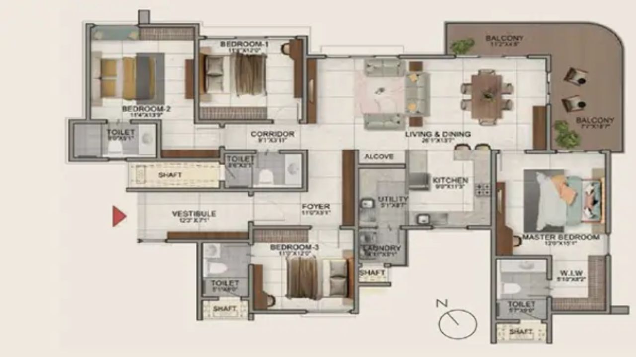 Padam Luxurious Homes Floor Plan 4 BHK