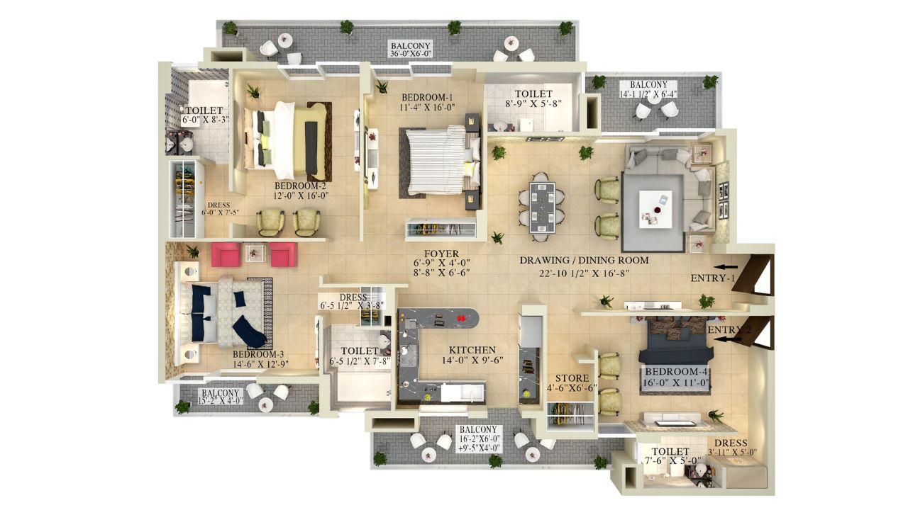 Lucky Realtech Homes Floor Plan 4 BHK