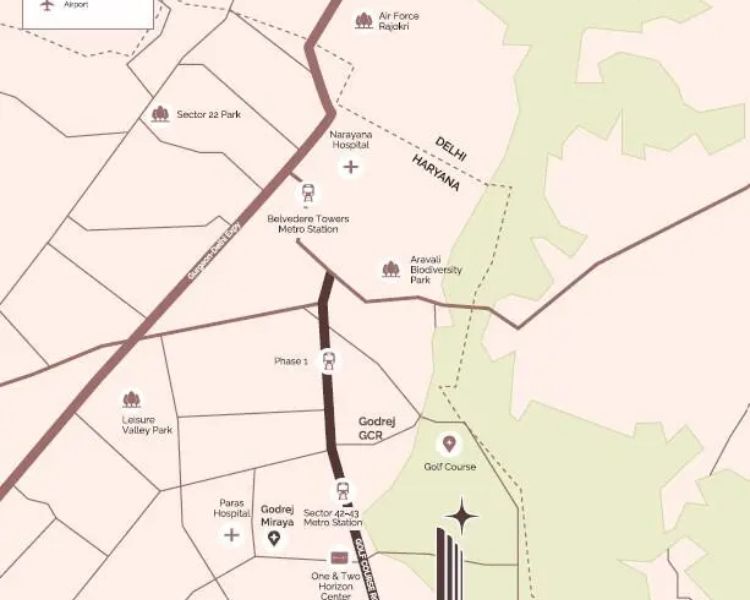 Godrej Astra Sector 54 Gurgaon Location Map 