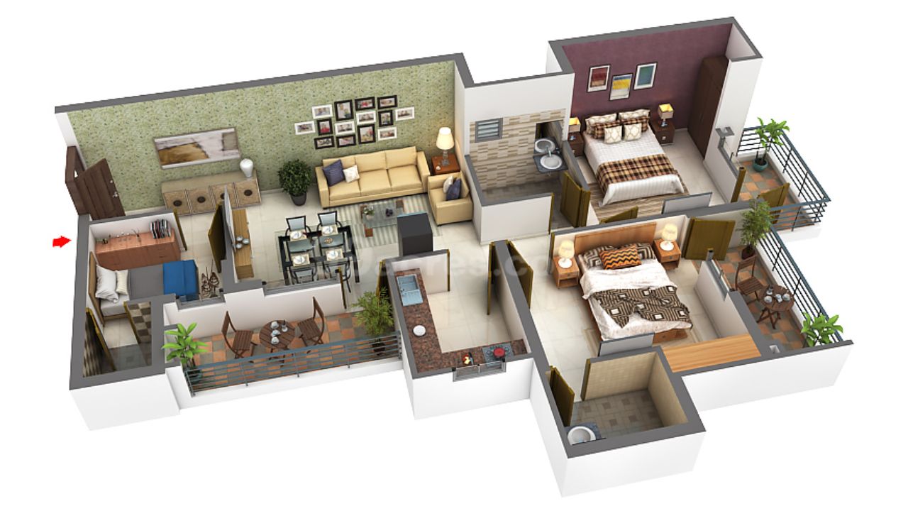 AVS Orchard Sector 77 Noida Floor Plan 2 BHK