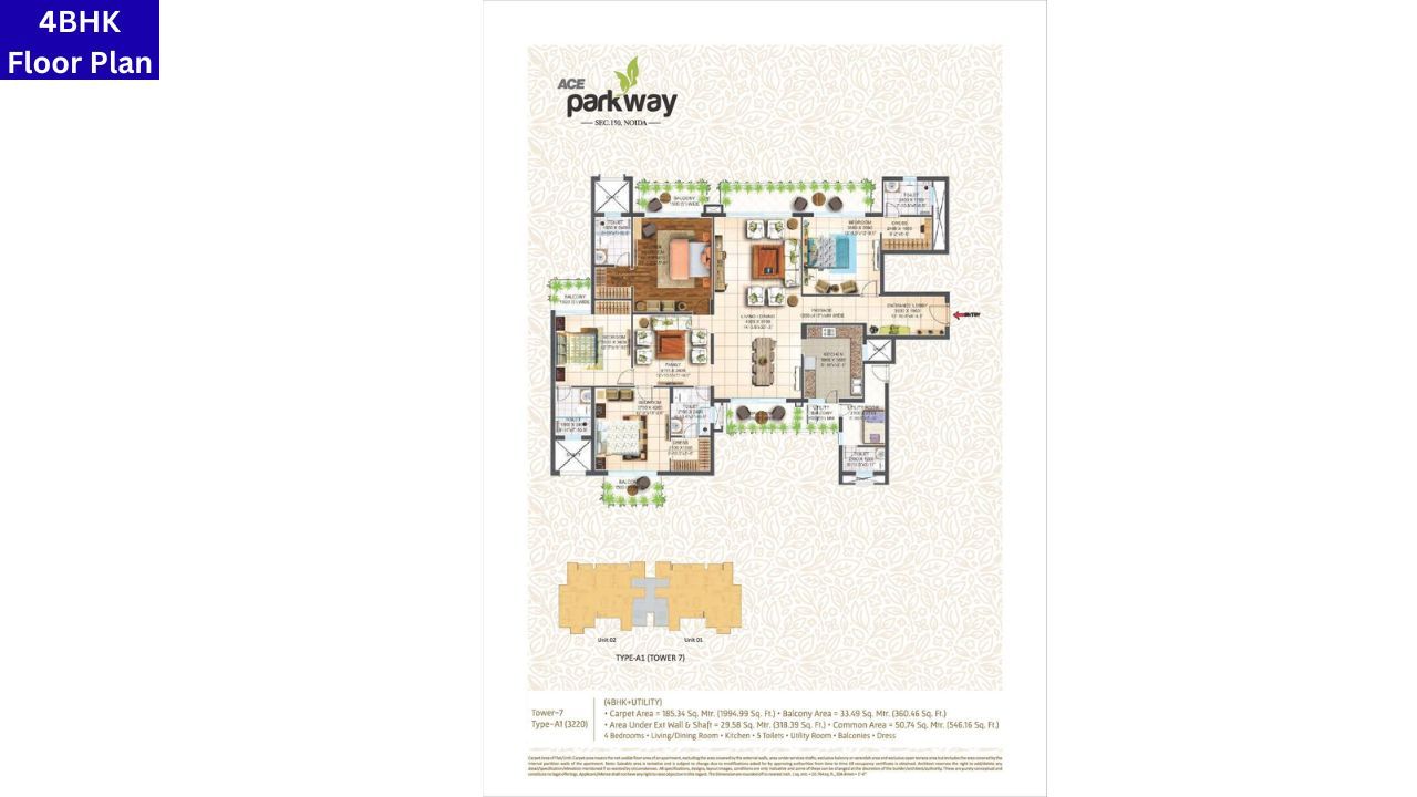 ACE Parkway Floor plan 4BHK