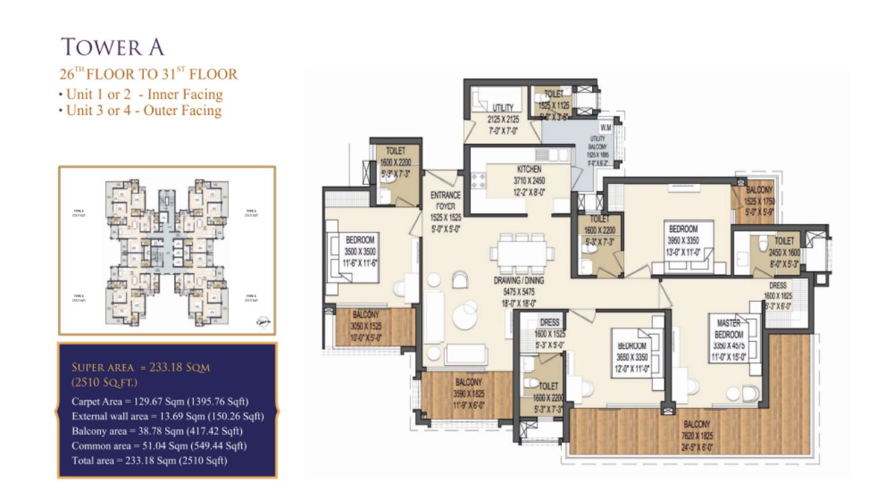 Apex Quebec Ghaziabad Type C Floor Plan