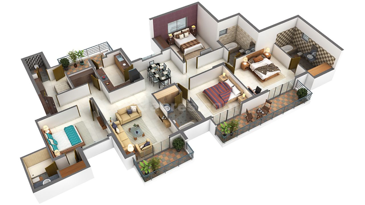 AVS Orchard Sector 77 Noida Floor Plan 4 BHK