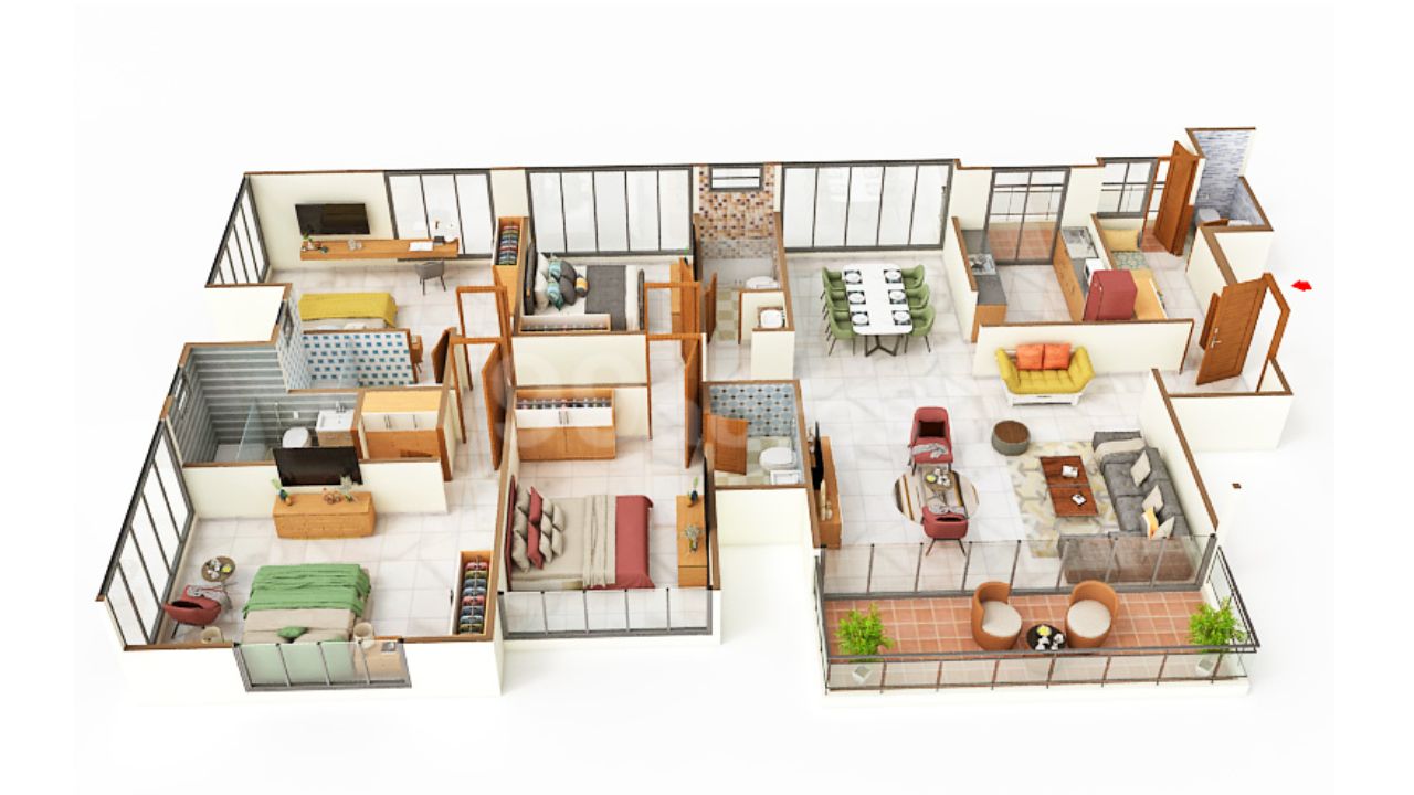 Goodwill Wisteria Vashi Navi Mumbai Floor Plan 4 BHK