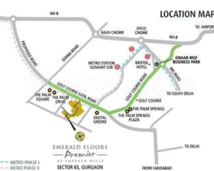 Emaar Emerald Floors Premier Sector 65 Gurgaon Location Map