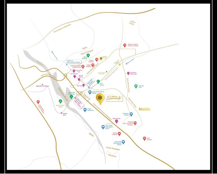 Experion Elements Sector 45 Noida Location Map