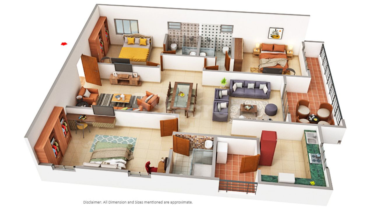 NSL East Luxoria Uppal Hyderabad Floor Plan 3 BHK