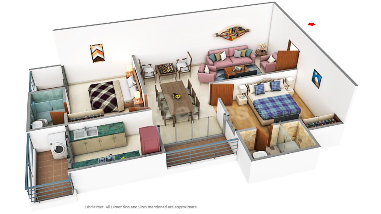 Vardhman Kings Court Gandhi Path Jaipur Floor Plan 2 BHK 