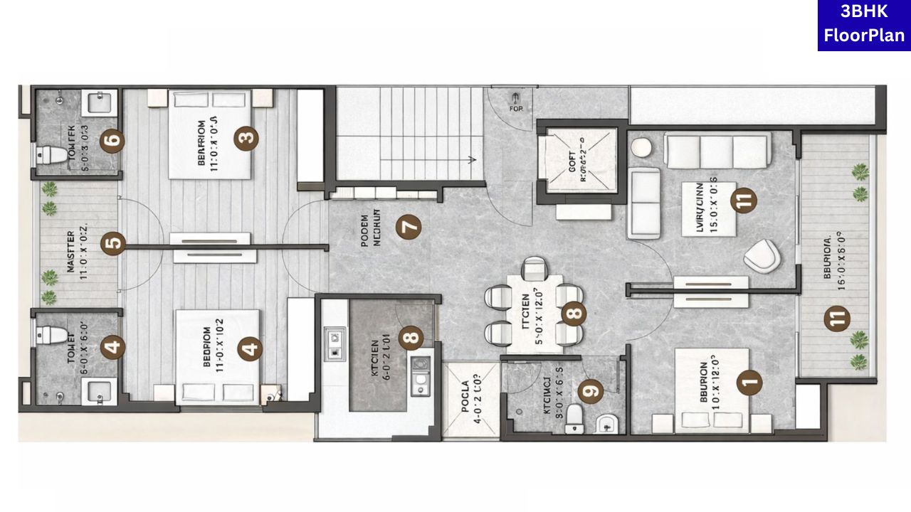 Prime Residences Gurgaon 3BHK Floor Plan