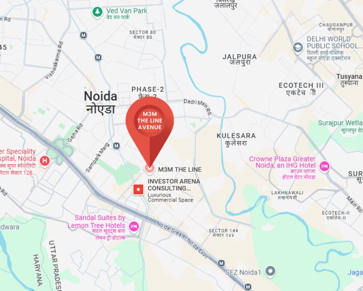 M3M The Line Sector 72 Noida Location Map