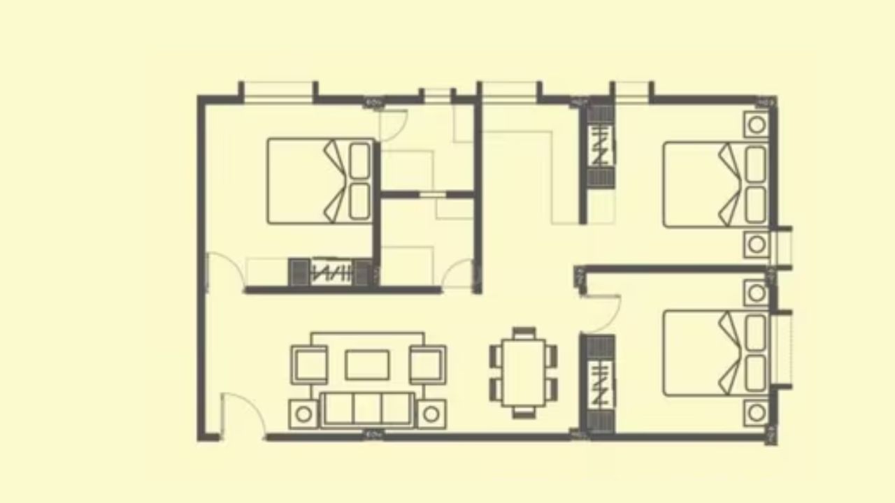 Lucky Realtech Homes Floor Plan 3 BHK