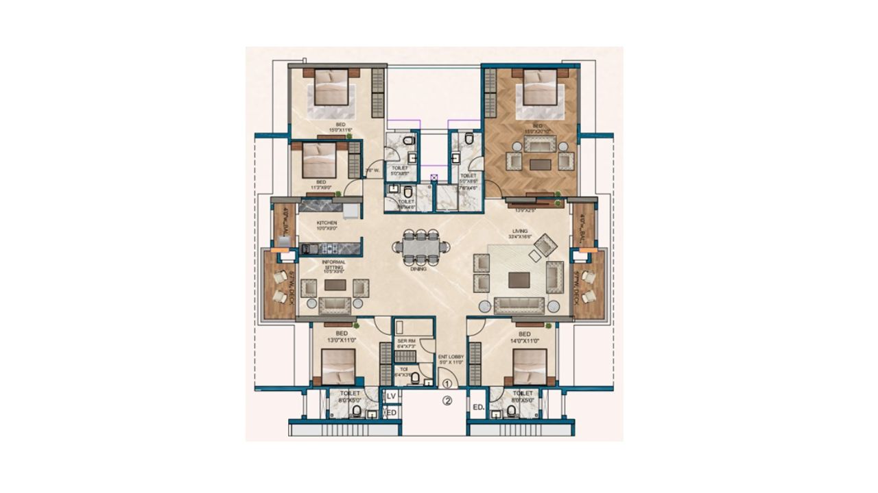 Goodwill Wisteria Vashi Navi Mumbai Floor Plan 5BHK