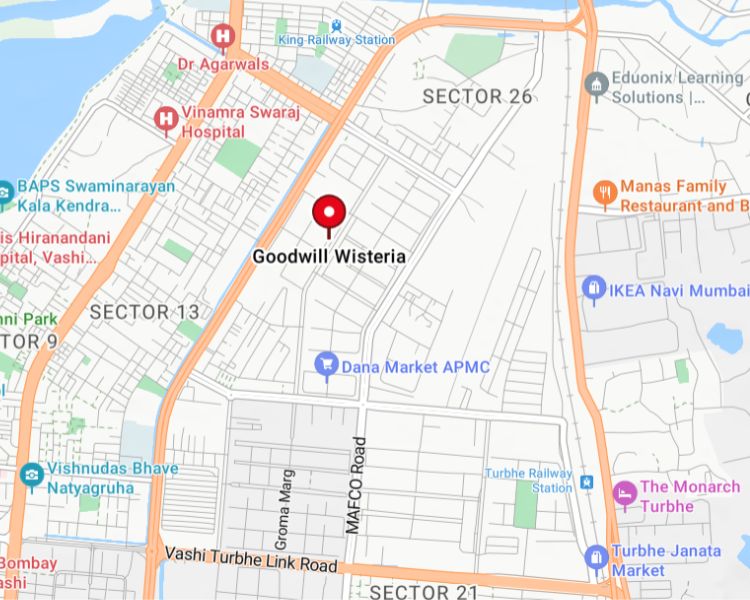 Goodwill Wisteria Vashi Navi Mumbai Location Map 