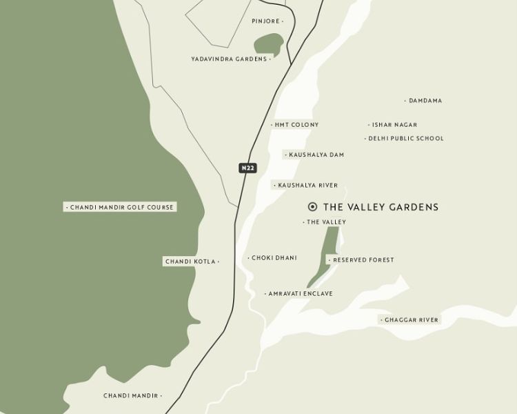 DLF The Valley Gardens Sector 3 Panchkula Location Map