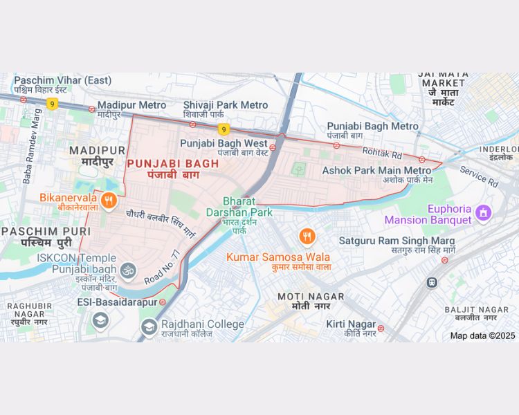 Marwaha Luxury Builder Floors Punjabi Bagh West Delhi Location Map