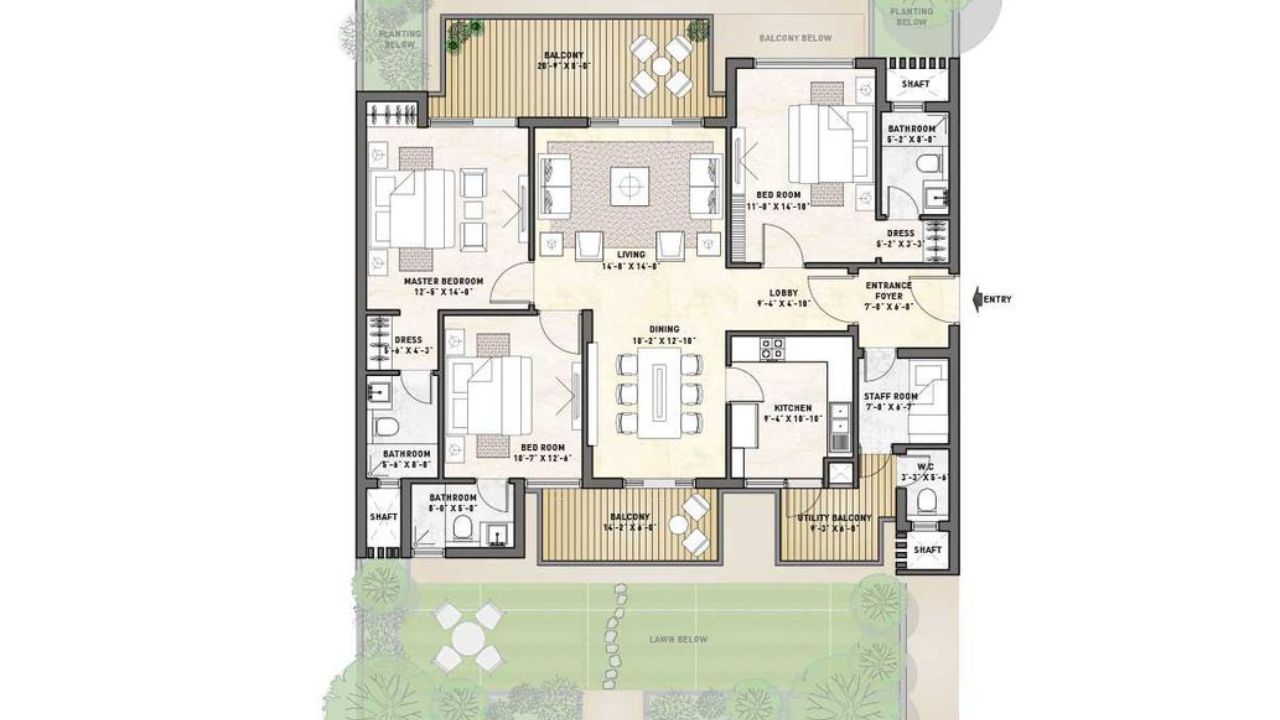 Puri Diplomatic Green 3BHK