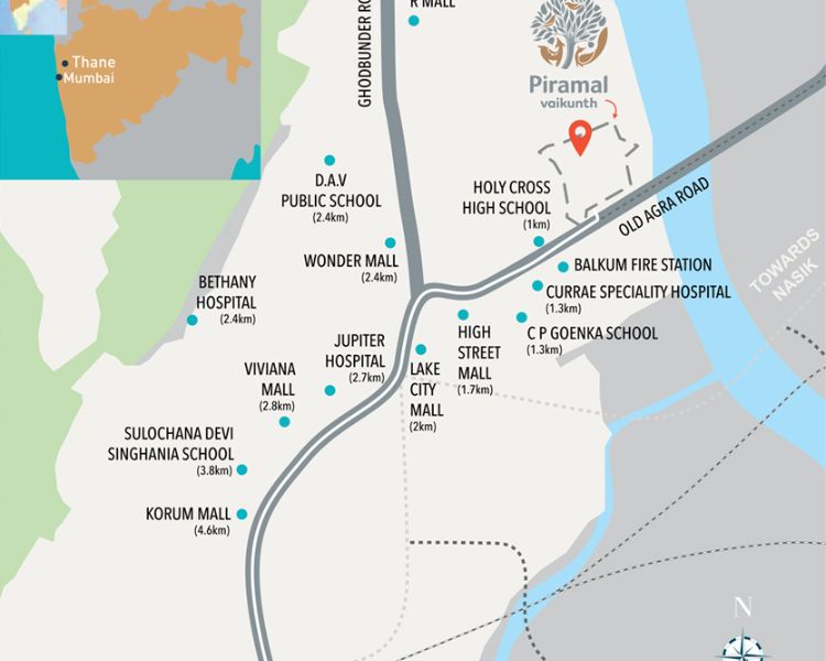  Piramal Vaikunth Balkum Thane Mumbai Location Map