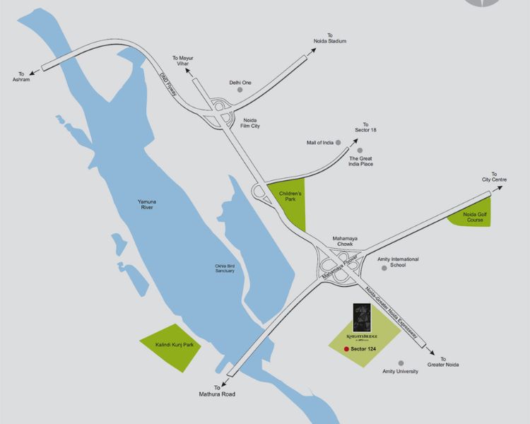 ATS Knightsbridge Sector 124 Noida Location Map