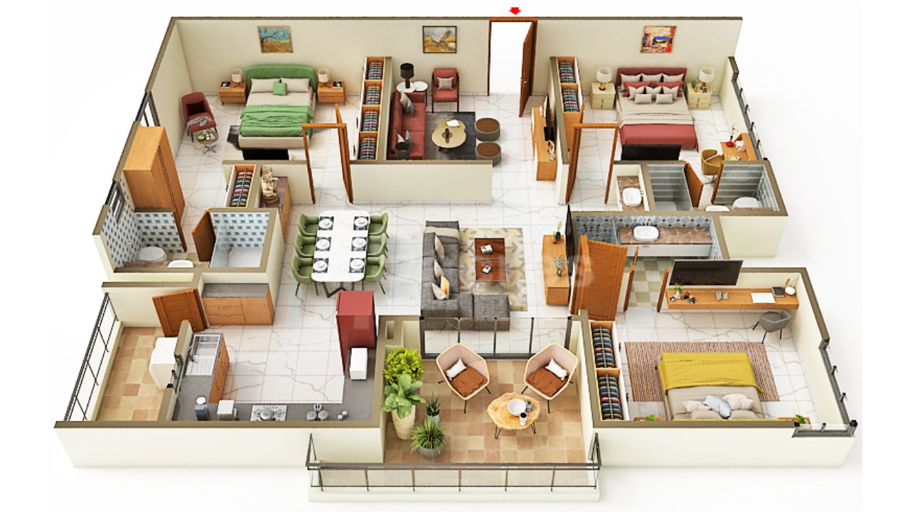ASBL Broadway Financial District Hyderabad Floor Plan 3 BHK