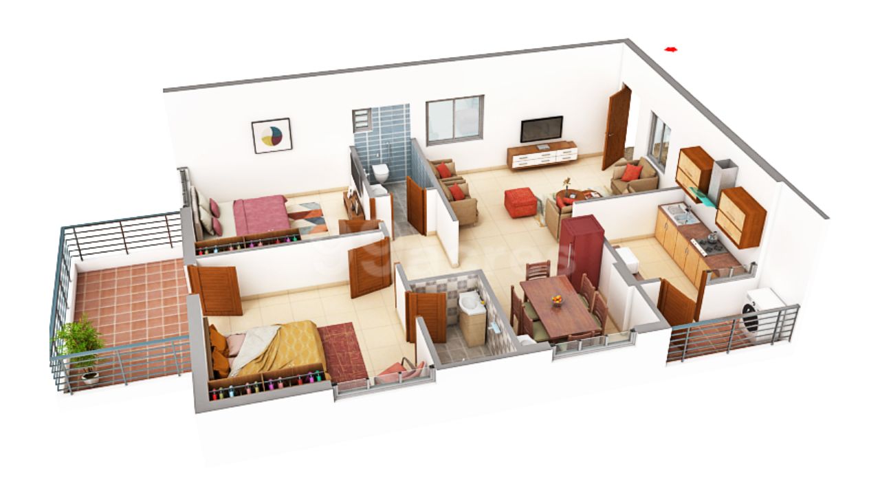 Teja Fortune Heights Patancheru Hyderabad Floor Plan 2 BHK