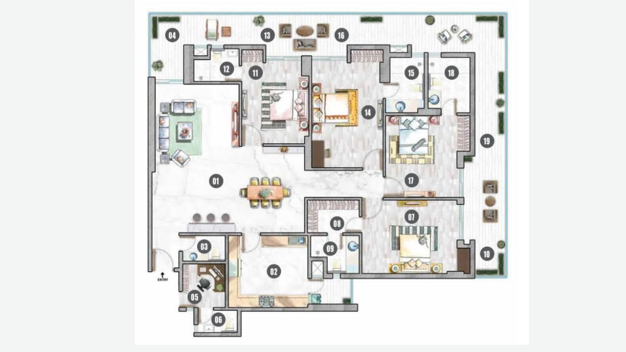 TARC Tripundra Floor Plan 4 BHK