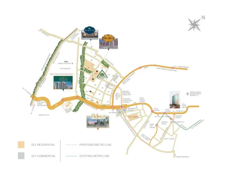 DLF Ultima Phase II Sector 81 Location Map