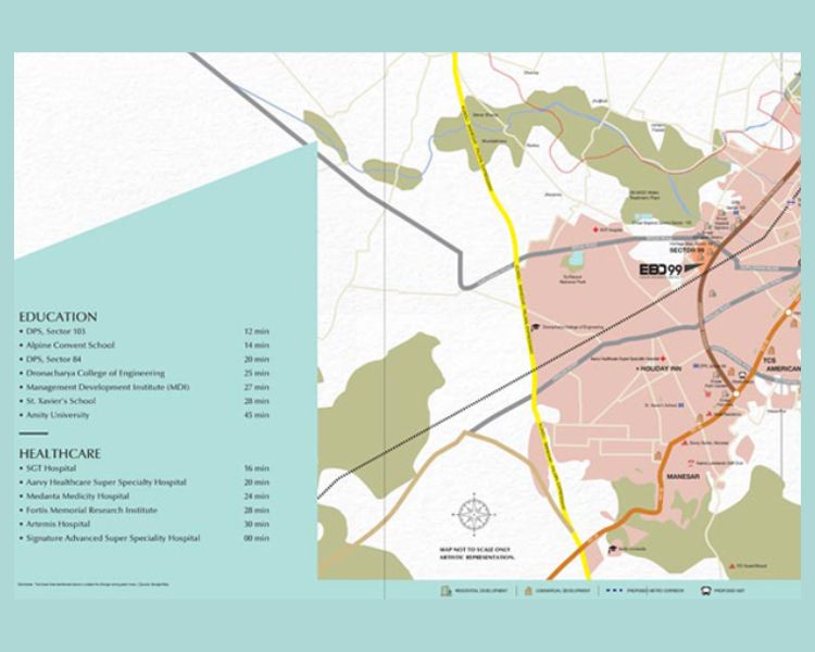 Emaar Business District 99 NXT Sector 99 Gurgaon Location Map