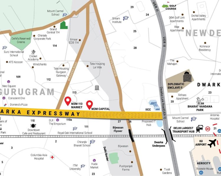M3M Xpressway 114 Sector 114 Gurgaon Location Map