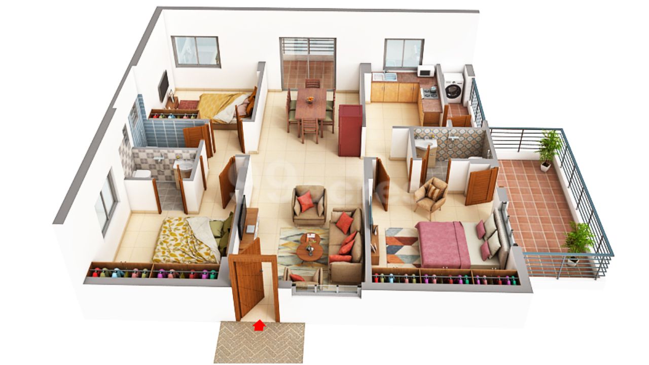 Teja Fortune Heights Patancheru Hyderabad Floor Plan 3 BHK 