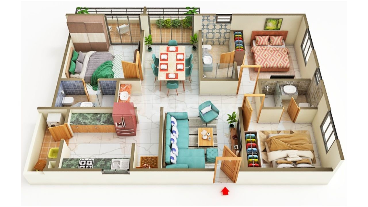 Candeur Eternia Bachupally Hyderabad Floor Plan 3 BHK