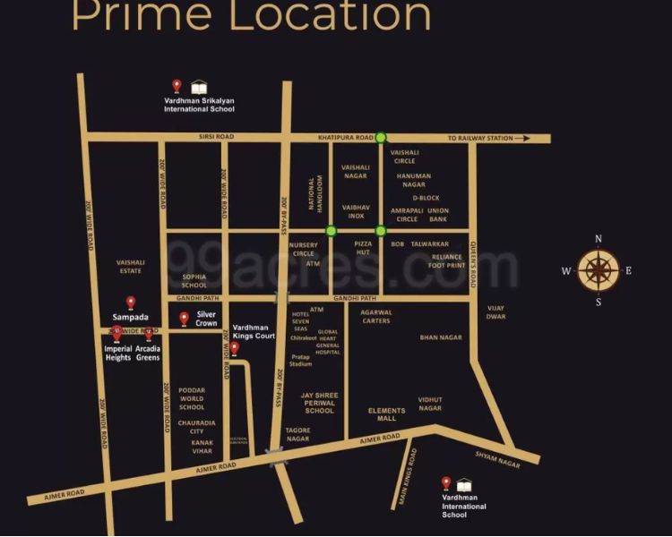 Vardhman Kings Court Gandhi Path Jaipur Location Map