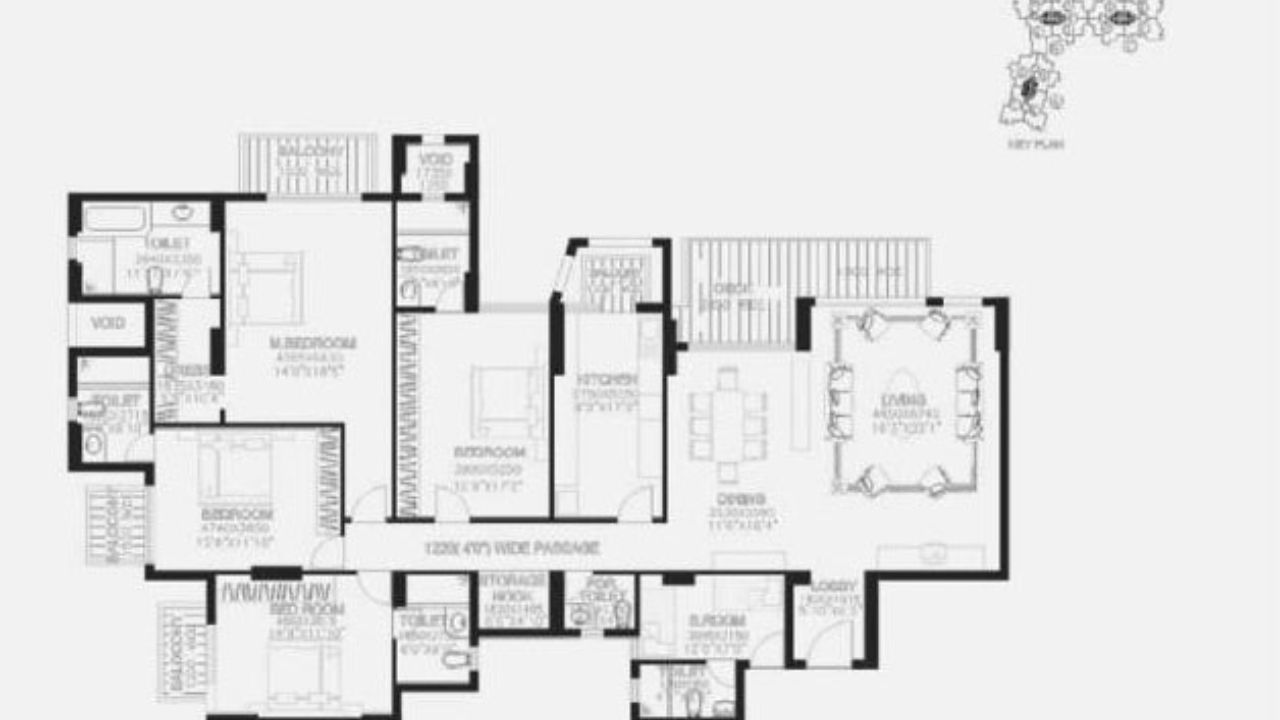 DLF The Summit Sector 54 Floor Plan 4bhk Type 1