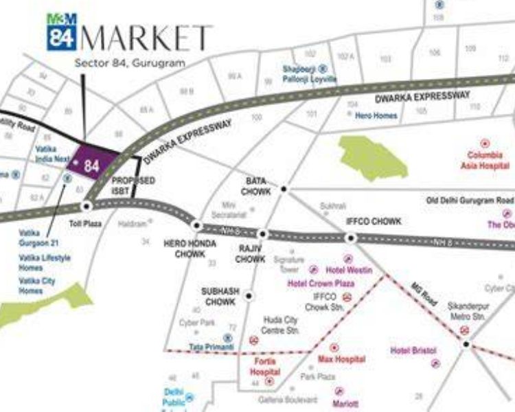 M3M Sco 84 Sector 84 Gurgaon Location Map