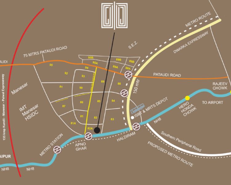 Orris Gateway Sector 82 Gurgaon Location Map 