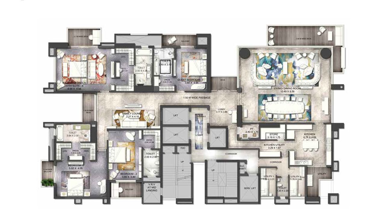 ATS Knightsbridge Floor Plan 4 BHK