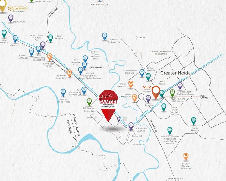 Experion Saatori Sector 151 Noida Location Map