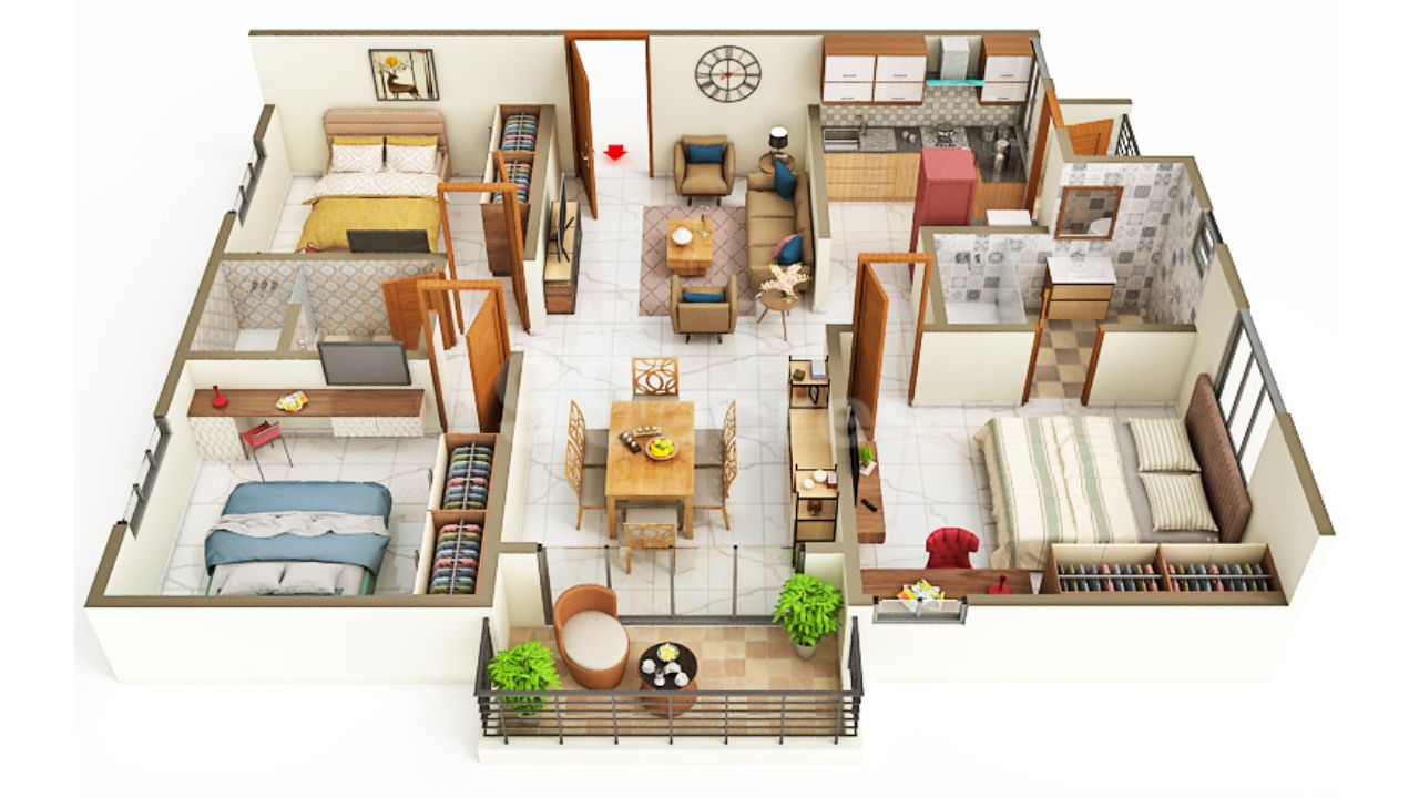 MoonGlade Apartments Kokapet Hyderabad Floor Plan 3 BHK 