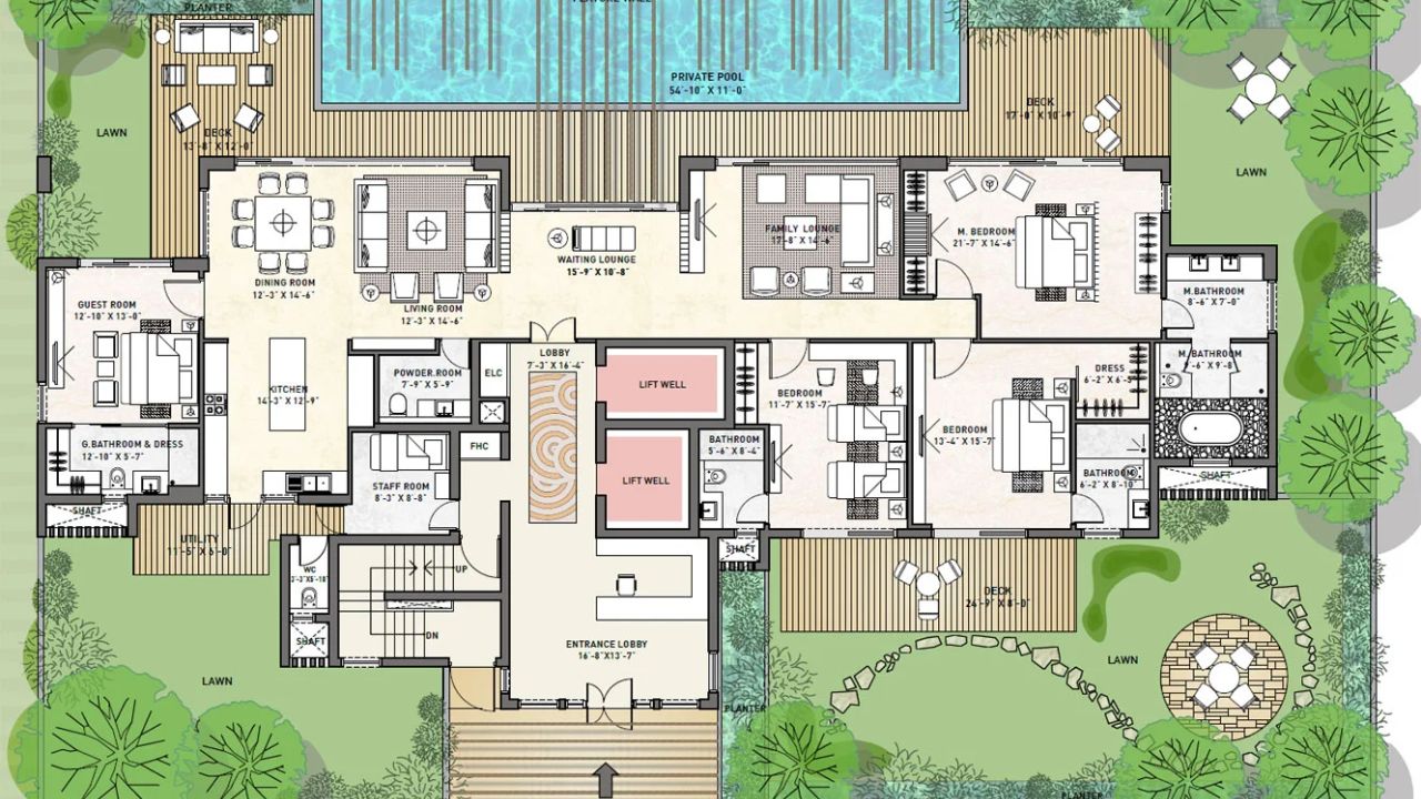 Puri Diplomatic Green 5BHK Floor Plan