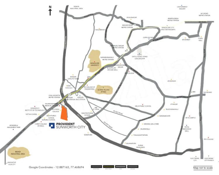 Mythri Sity Sarjapur Road Bangalore Location Map