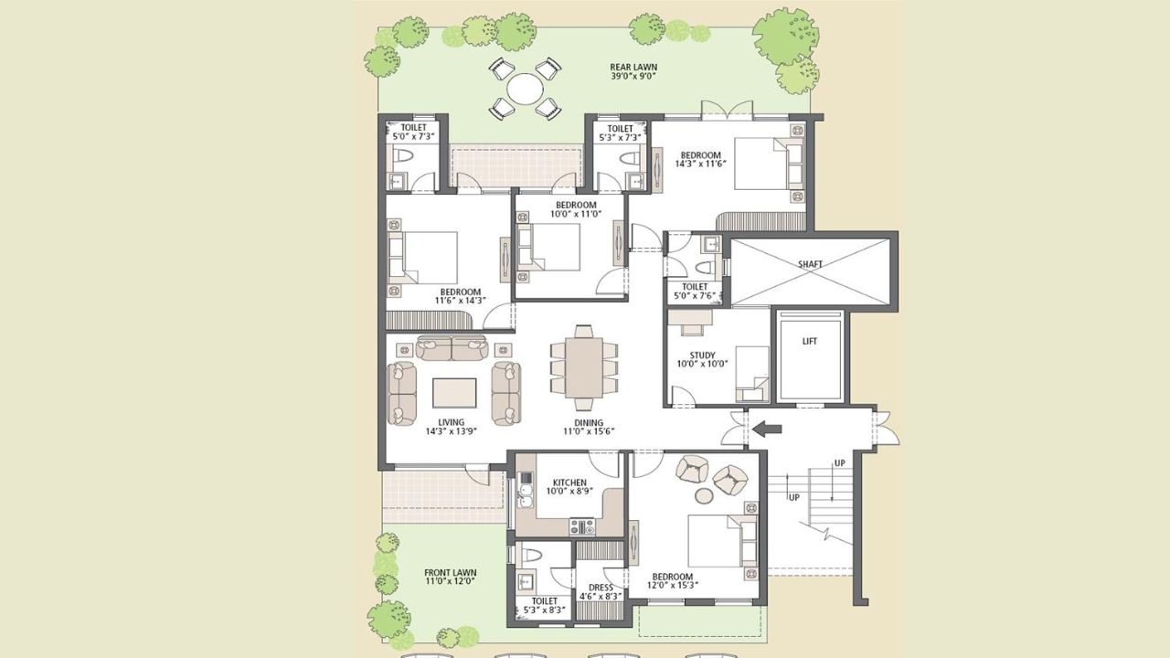 Emerald Green Sector 52 Gurgaon Floor Plan 4BHK