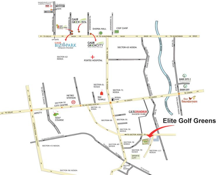 Elite Golf Green Location Map